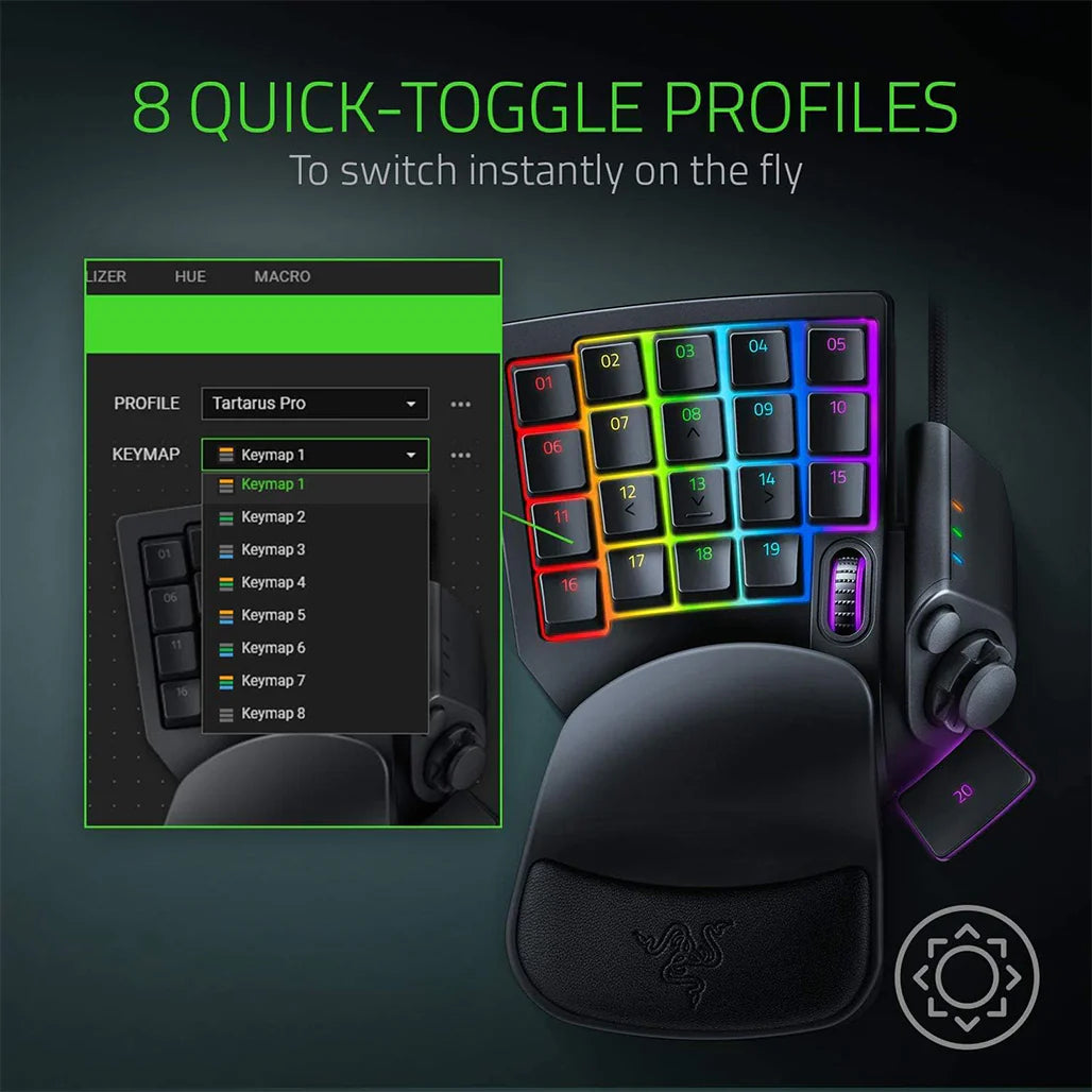 Razer Tartarus Pro – Analog Optical Switch Keypad with 32 Programmable Keys | Black